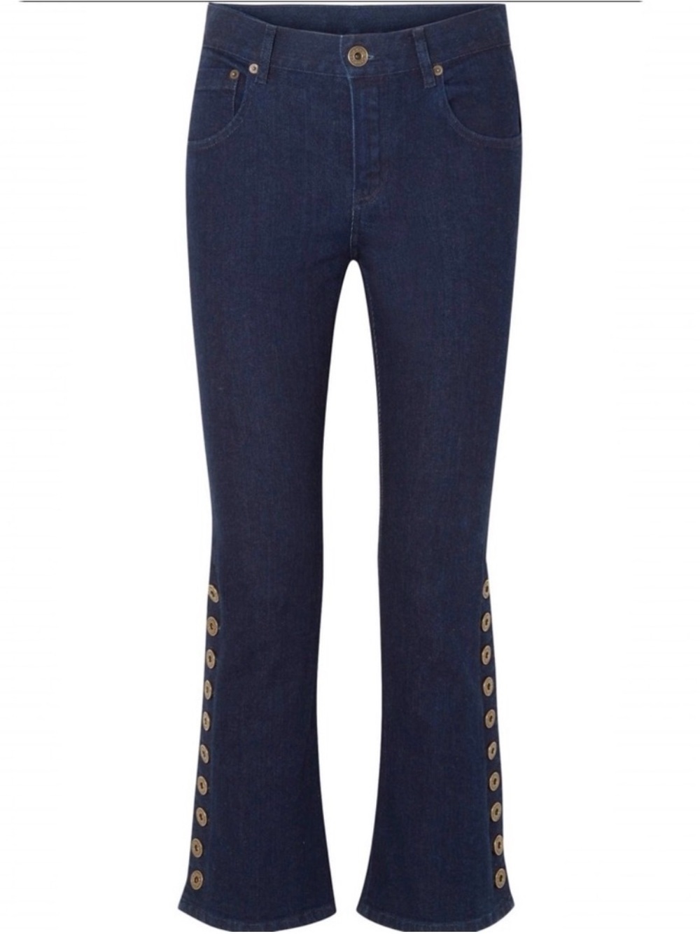 Chloe Rare Dark Wash Designer Bootcut Jeans Button Side Denim Y2K Luxe, US 8-10